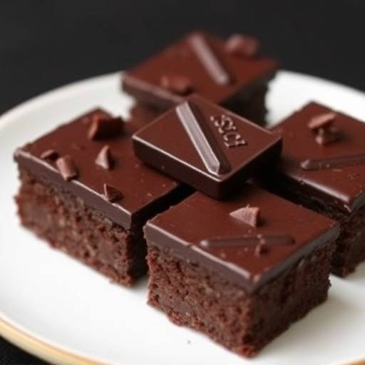 A small plate of dark chocolate squares