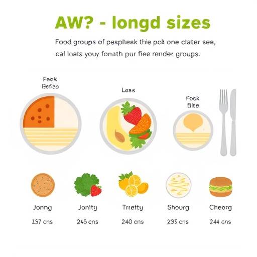 Image showing proper portion sizes for different food groups