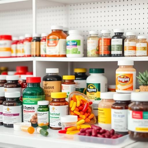 Selection of vitamins and supplements commonly recommended for seniors.